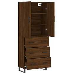 Avis vidaXL Buffet haut Chêne marron 69,5x34x180 cm Bois d'ingénierie