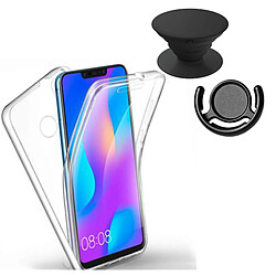 PHONECARE Kit Coque 3x1 360° Impact Protection + 1 PopSocket + 1 Support PopSocket Noir - Huawei P Smart Plus 2019