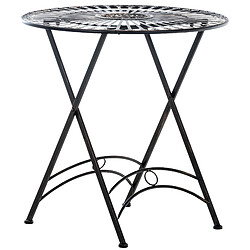 Decoshop26 Table de jardin en métal Ø 71 cm style rustique bronze MDJ10216