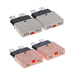 4pcs 28v 25a + 5a mini-lame auto bateau voiture camion fusibles disjoncteur manuel