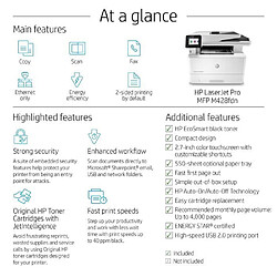 Acheter Hewlett Packard LJ Pro M428FDN 4in1 Imprimante Laser W1A29A#B19 A4-LAN-Duplex