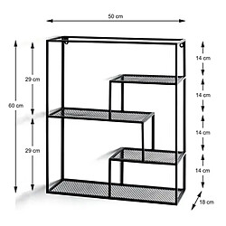 Avis Pegane Etagère murale 4 niveaux en métal laqué noir - Longueur 50 x Hauteur 60 x Profondeur 18 cm