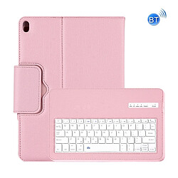 Wewoo Etui à rabat horizontal avec clavier Bluetooth détachable et texture Litchi pour iPad Pro 11 pouces (2018) (rose)