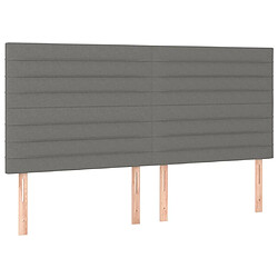 Acheter Maison Chic Tête de lit scandinave à LED,meuble de chambre Gris foncé 200x5x118/128 cm Tissu -MN41897