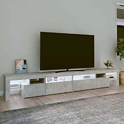 Avis Maison Chic Meubles TV avec lumières LED - Banc TV pour salon Gris béton 260x36,5x40 cm -MN57504