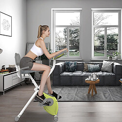 Acheter BIGZZIA Vélo d'appartement Pliable - Niveaux de résistance réglables - Vélo d'Exercice d'Intérieur Vélo Maison Entraînement Gym Cardio Vert et Blanc