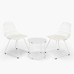 Avis Ahd Amazing Home Design Set table et 2 chaises pour bar de jardin intérieur et extérieur Etzy, Couleur: Blanc