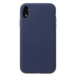 Universal Étui en silicone liquide bleu foncé doux pour votre Apple iPhone XR 6,1 pouces