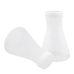 2pcs Flacon Conique en Plastique Gradué avec Casquette 100ml de Laboratoire