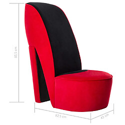 vidaXL Chaise en forme de talon haut rouge velours pas cher