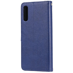 Avis Wewoo Housse Coque Pour Galaxy A70 Étui de protection à rabat horizontal de couleur unie avec support et fentes cartes et portefeuille et cadre photo et lanière bleu