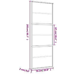 vidaXL Porte coulissante doré 76x205 cm verre ESG dépoli et aluminium pas cher