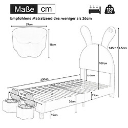 Acheter ComfortXL Lit Pour Enfant 90x200 Avec Deux Bancs De Rangement, Éclairage Led Pour La Table De Nuit, Rose