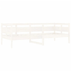 Avis vidaXL Lit de jour sans matelas blanc bois de pin massif 80x200 cm