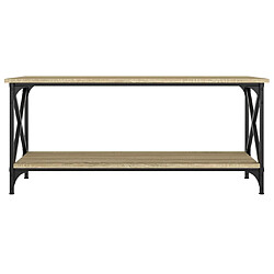 Avis vidaXL Table basse Chêne sonoma 100x45x45 cm Bois d'ingénierie et fer