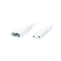 LogiLink dalimentation Rallonge [1x prise mâle C8 - 1x prise femelle C7] 2 m blanc