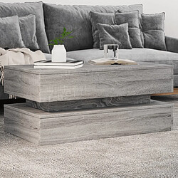 Maison Chic Table basse pour salon | Table à café avec lumières LED gris sonoma 90x50x40 cm -GKD92025