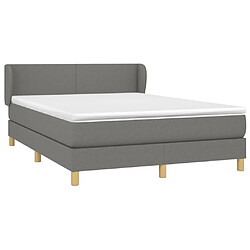 Avis Maison Chic Lit Adulte - Lit simple Lit à sommier tapissier avec matelas moelleux - Meuble de Chambre - Gris foncé 140x200cm Tissu -MN63464