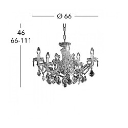 Luminaire Center Chandelier en cristal MARIA LOUISE Or 24 Carats 5 ampoules