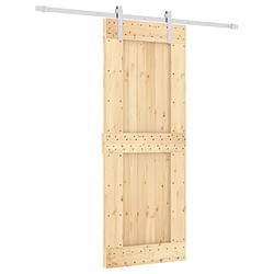 vidaXL Porte coulissante et kit de quincaillerie 80x210 cm pin massif