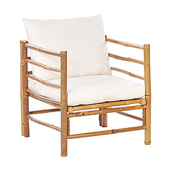 Beliani Chaise de jardin CERRETO Bois Blanc cassé