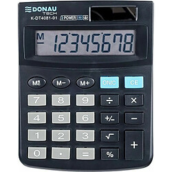 Calculatrice de bureau DONAU TECH/ K-DT4081-01 fonction racine à 8 chiffres/ 134x104x17mm/ couleur: noir/ calculatrice avec affichage à 8 chiffres/ double alimentation solaire - fonctionnement sur batterie/ design compact