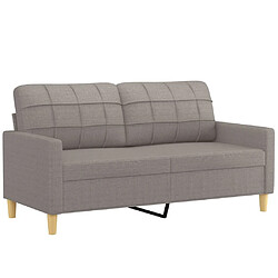 Acheter Maison Chic Canapé 2 places avec oreillers,Sofa de Salon,Canapé droit décoratifs taupe 140 cm tissu -GKD810431