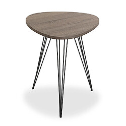 Versa Table d'appoint pour le salon ou chambre Seatle 50x50x60cm,Bois et métal, Marron et noir