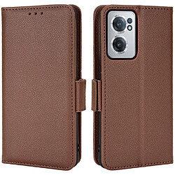 Etui en PU texture litchi, marron pour votre OnePlus Nord CE 2 5G