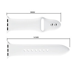 Avis Wewoo Bracelet montre en silicone à double rivets pour Apple Watch séries 3 et 2 1 42 mm (blanc)