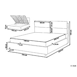 Avis Beliani Lit avec coffre en velours beige clair 180 x 200 cm BATILLY