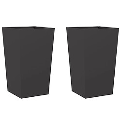 vidaXL Jardinières 2 pcs noir 45x45x75 cm acier