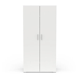 Dansmamaison Armoire penderie + lingère 2 portes battantes Blanc - ZILY