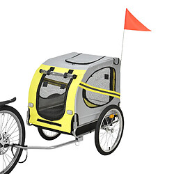 Remorque Vélo pour Chien Capacité 26 kg 138 x 71 x 90 cm Jaune Gris Noir [pro.tec] pas cher