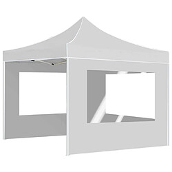 Avis vidaXL Tente de réception pliable avec parois Aluminium 2x2 m Blanc