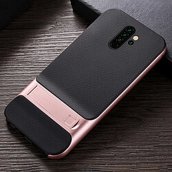 Wewoo Coque Pour Xiaomi Redmi Note 8 Pro Plaid Texture Antidérapant TPU + PC Case avec Support Rose Gold