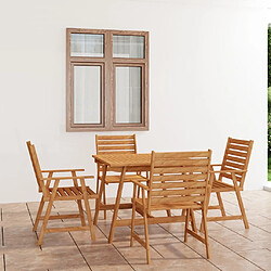 Maison Chic Salon de jardin de salle à manger 5 pcs,Table et Chaises d'extérieur,Mobilier de jardin Bois d'acacia solide -MN81570