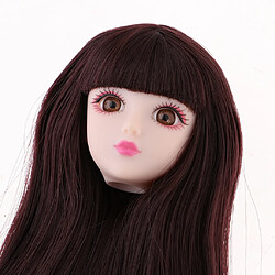 1/6 tête sculpter avec les cheveux bruns pour un accessoire de remplacement de poupée bjd pas cher