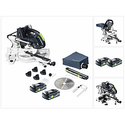 Festool KSC 60 EB KAPEX Scie à onglets radiale sans fil 216mm 18V/36V sans charbons + 2 Batteries 4,0Ah - sans chargeur