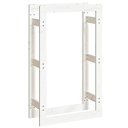 vidaXL Support pour bois de chauffage Blanc 60x25x100 cm Bois de pin