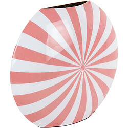 Pt' Vase en métal Candy Swirl rose, blanc.