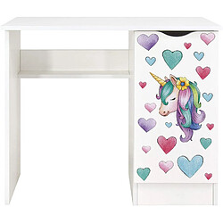 Leomark Bureau blanc avec étagère ROMA - La Licorne