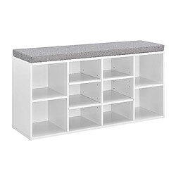 Helloshop26 Meuble à chaussures armoire rangement MDF polyester 103 cm blanc gris 03_0002846