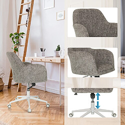 Avis Chaise de bureau / chaise pivotante SOLAO HOME W Textile bouclette gris hjh LIVING