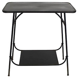 L'Héritier Du Temps Console Desserte Serviteur Table d'Appoint en Métal Patiné Noir 36x71x78cm