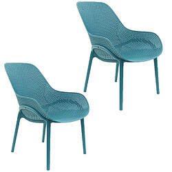 Toilinux 2 Fauteuils pour table de jardin design Malibu - Bleu