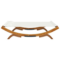 Acheter vidaXL Lit de repos extérieur 165x188,5x46 cm Bois courbé massif Crème