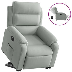 vidaXL Fauteuil inclinable électrique gris clair velours