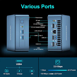 Acheter GEEKOM IT12 Mini PC, Intel i7-12650H 10 cœurs jusqu'à 4,70 GHz, 32 Go de RAM 1 To SSD