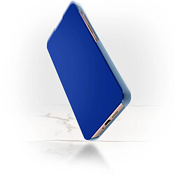 Avizar Housse Samsung Galaxy S21 Plus Clapet translucide Miroir Support Vidéo Bleu pas cher